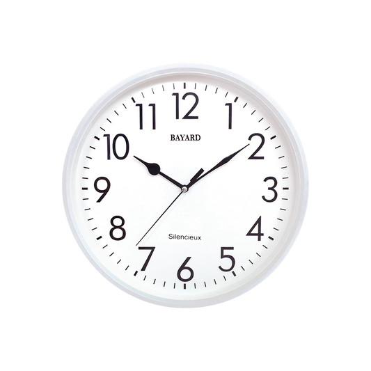 Bayard Pendule Murale Design Blanc Mouvement Silencieux RS40.2