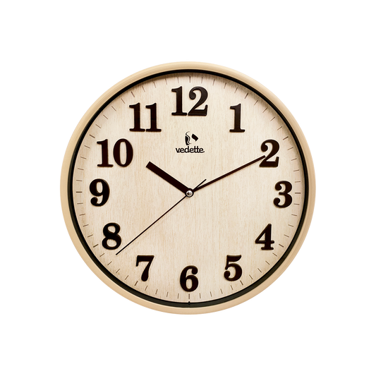 Vedette Horloge Murale Effet Bois VP40091