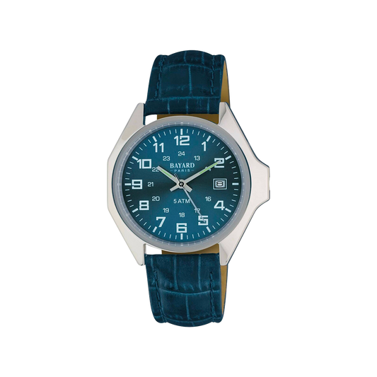 Bayard Homme Cadran Bleu et Cuir Bleu L1120.7