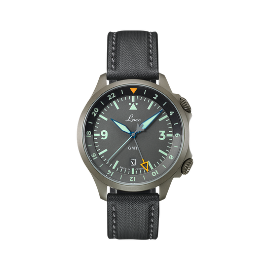 Laco Flieger Frankfurt GMT Grau 43mm