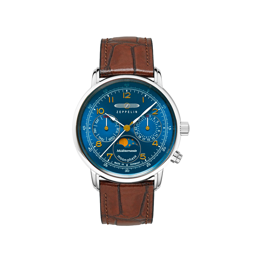 Zeppelin Méditerranée Lady Moonphase 36mm Bleu