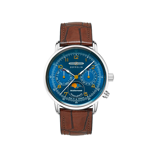 Zeppelin Méditerranée Lady Moonphase 36mm Bleu