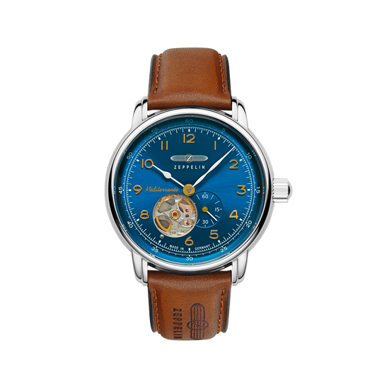 Zeppelin Méditerranée Automatique Cœur Ouvert 40mm Bleu