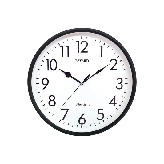 Bayard Pendule Murale Contour Noir Mouvement Silencieux RS40.1