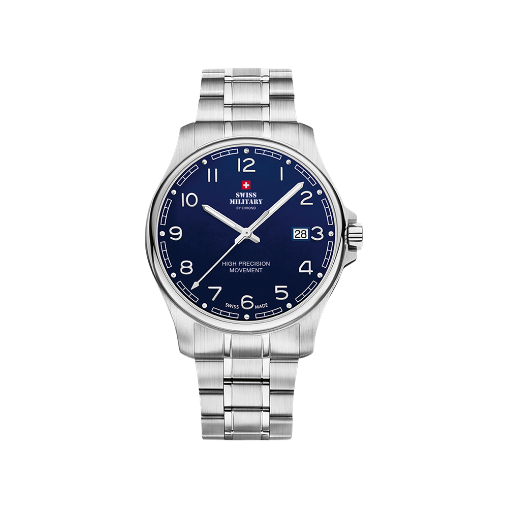 Swiss Military Classic 39mm Acier Bleu