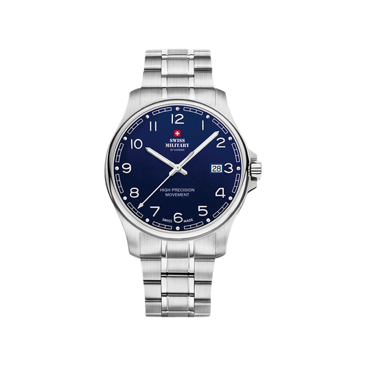 Swiss Military Classic 39mm Acier Bleu