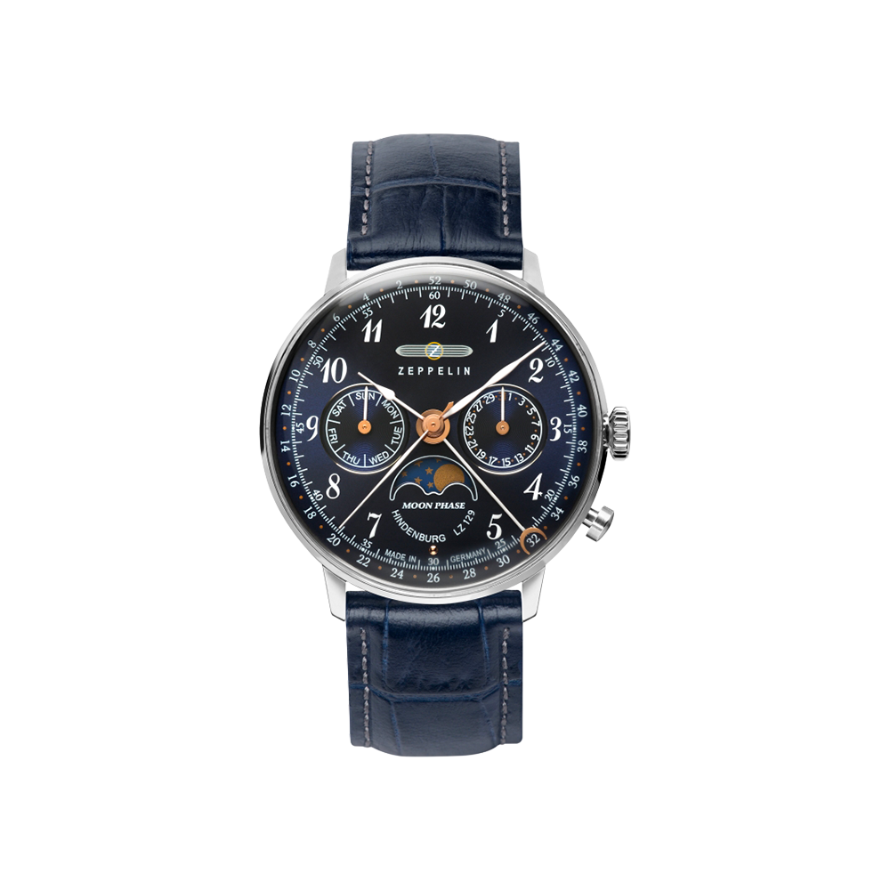 Zeppelin LZ 129 Hindenburg Mondphase 36mm Bleu