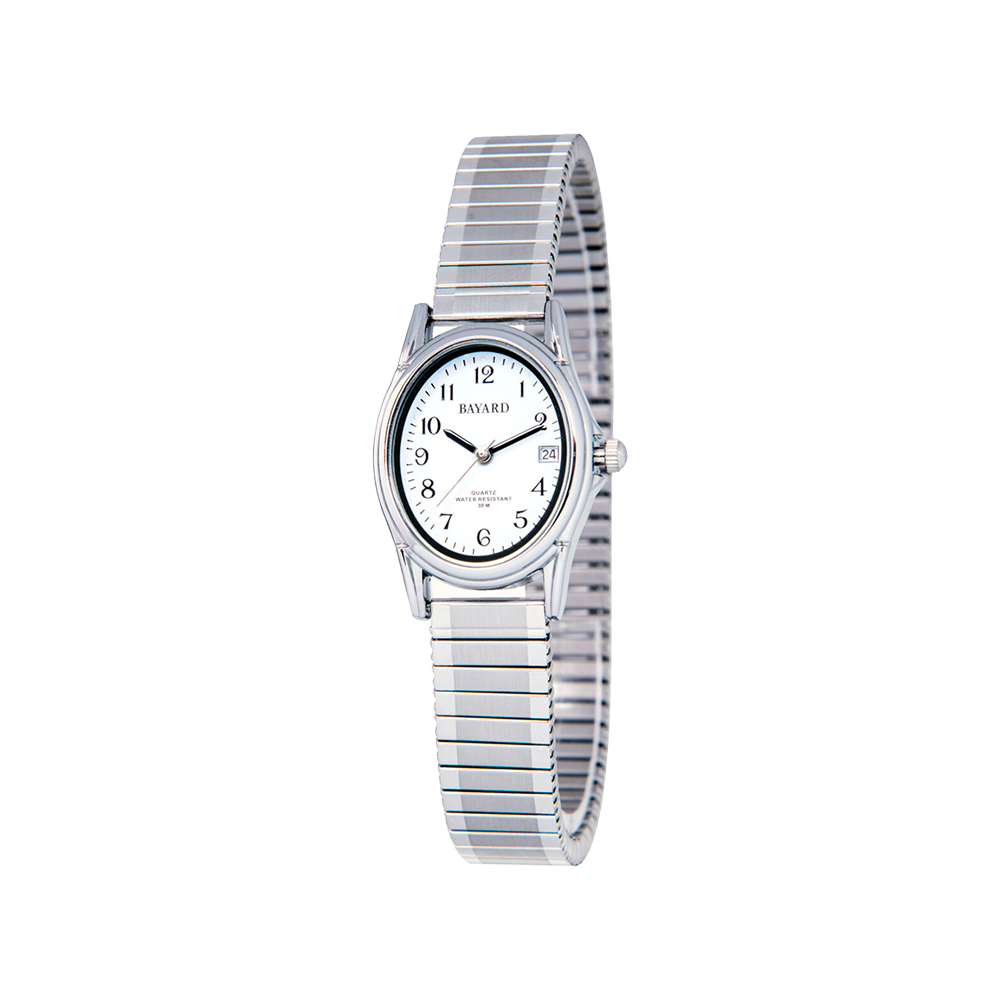 Bayard Ovale Argentée et Bracelet Extensible MX65.11