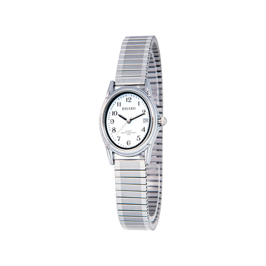 Bayard Ovale Argentée et Bracelet Extensible MX65.11