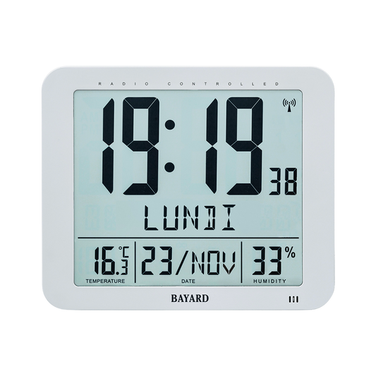 Digitale Bayard Horloge Murale Radio-Pilotée KW93.19