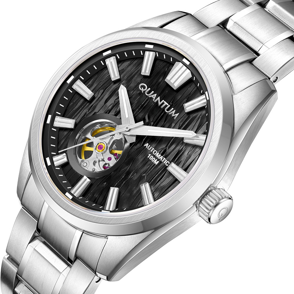 Quantum Flow 41mm Cadran Noir Cœur Ouvert QMG1192B.350