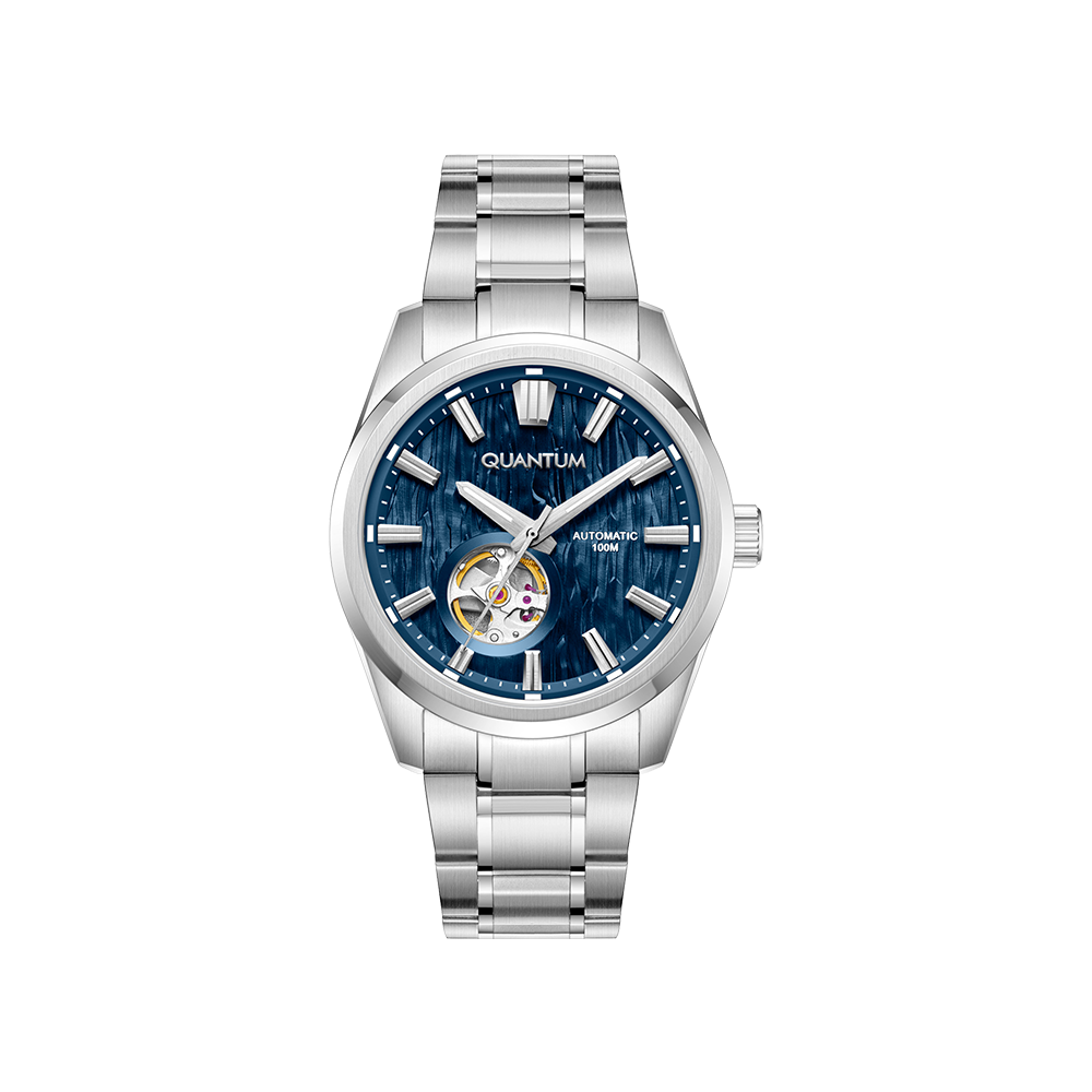 Quantum Flow 41mm Cadran Bleu Cœur Ouvert QMG1192B.390