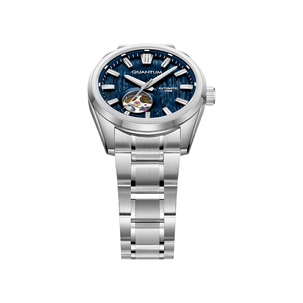 Quantum Flow 41mm Cadran Bleu Cœur Ouvert QMG1192B.390
